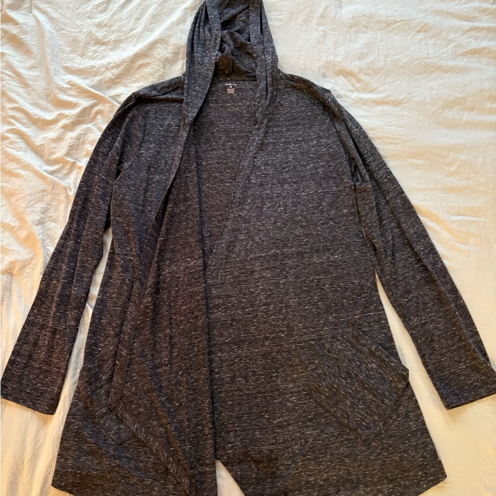 Style & Co. Gray Hooded Cardigan